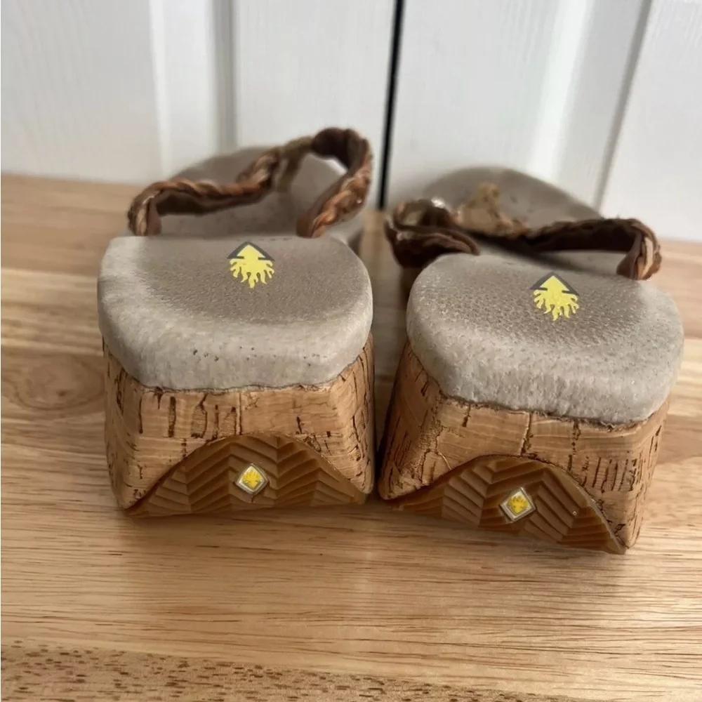 Volatile Boho Platform Wedge Sandal Womens Size 9 Natural Braided